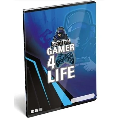 LC-22963301 Füzet tűzött A4 vonalas 40lapos Gamer, 4life
