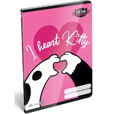 LC-24146103 Füzet tűzött A5 kockás KitTok, Heart Kitty