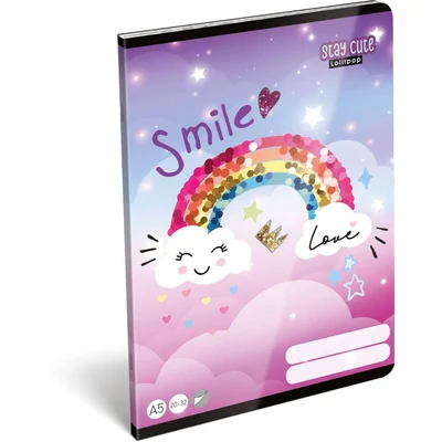 LC-24147164 Füzet tűzött A5 sima Lollipop, Stay cute