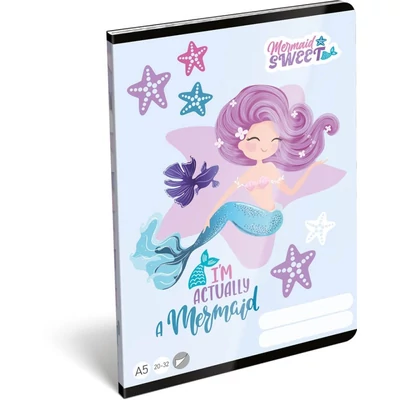 LC-24147501 Füzet tűzött A5 sima Mermaid, Sweet