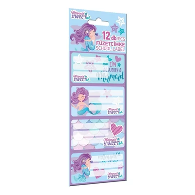 LC-24150601 Füzetcímke 12db-os Mermaid Sweet