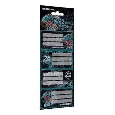 LC-24150802 Füzetcímke 12db-os Dino Cool Boss