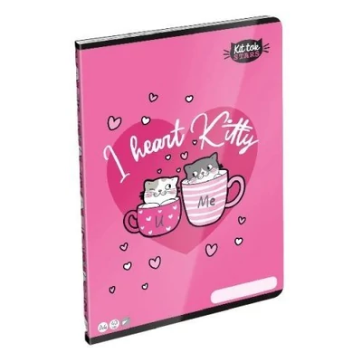 LC-24168603 Füzet tűzött A4 sima KitTok, Heart Kitty