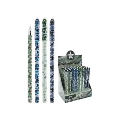 M&amp;G-AKPB14S3 Rollertoll kupakos radírozható Army 4 féle minta