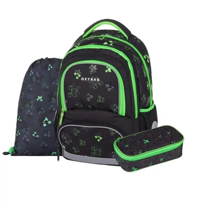 OXY-0-116026 Iskolatáska szett Oxy Next anatómiai Green Cube