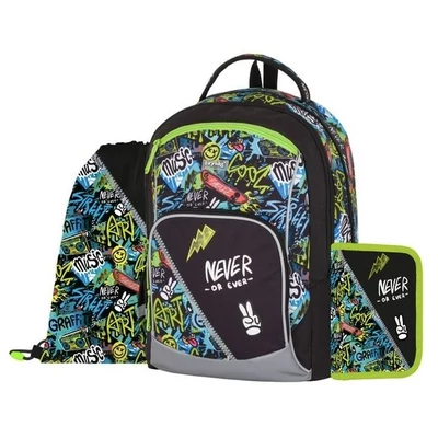 OXY-0-26626 Iskolatáska szett Oxy Go anatómiai Funny Boy Graffity