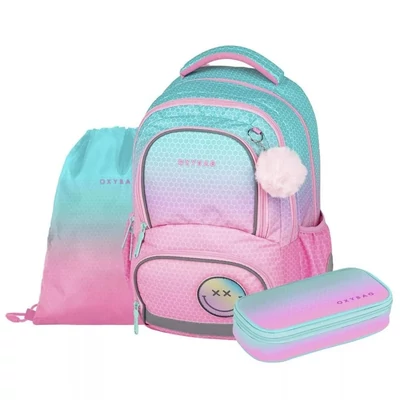OXY-6-75226 Iskolatáska szett Oxy Next anatómiai Ombre Pink