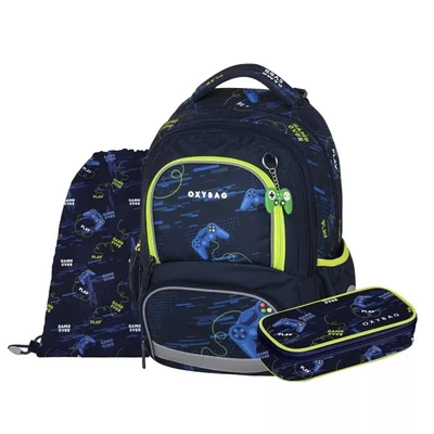 OXY-6-75526 Iskolatáska szett Oxy Next anatómiai Gamer