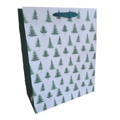 PAW-AGB2011305 Ajándéktasak Karácsonyi Fenyőfák L 26,5*33,5*13cm