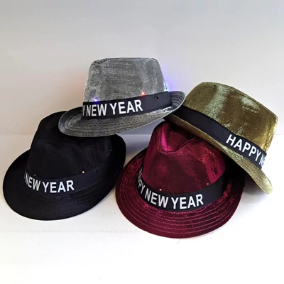 PG-350 Happy New Year világítós szövet kalap (több szín)