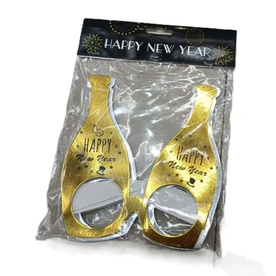 PG-807 Pezsgősüveg papír szemüveg 3db-os Arany/Ezüst