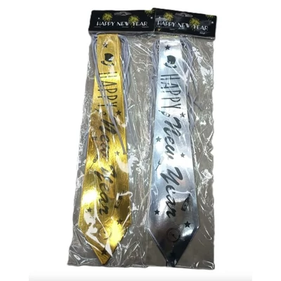 PG-822 Szilveszteri papír nyakkendő 6db-os Arany/Ezüst