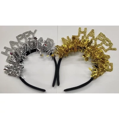 PG-891 Happy New Year feliratos fejdísz Arany/Ezüst