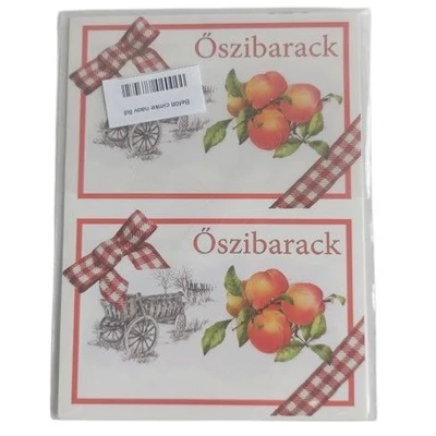PL-00007 Befőtt címke nagy 8db-os Őszibarack