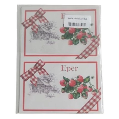 PL-00011 Befőtt címke nagy 8db-os Eper