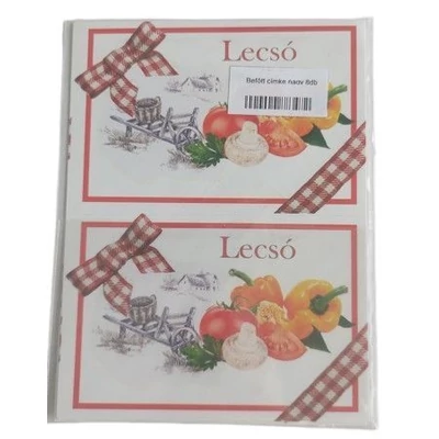 PL-00012 Befőtt címke nagy 8db-os Lecsó