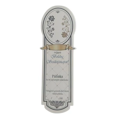 PL-00015 Pálinkás címke keskeny 10db-os Boldog Születésnapot