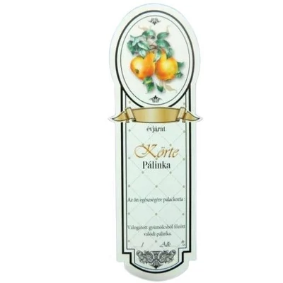 PL-Körte Pálinkás címke keskeny 10db-os Körte