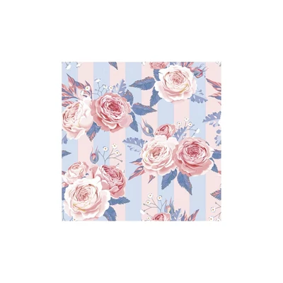 PM-034902 Papírszalvéta mintás Daisy 33*33cm Rózsák kék alapon