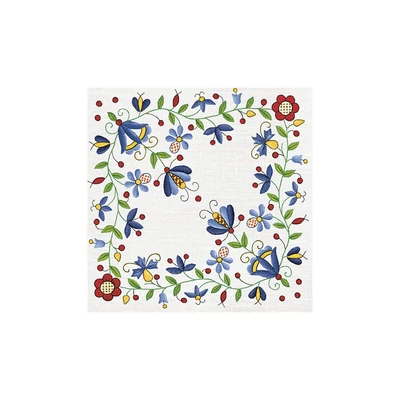 PM-057701 Papírszalvéta mintás Maki 33*33cm Kék hímzett virágmintás