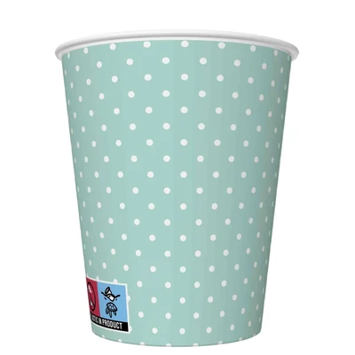 PM-KD01_036810 Papírpohár 8*250ml Menta pöttyös