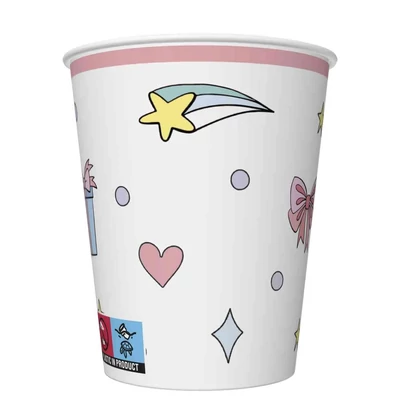 PM-KD01_037001 Papírpohár 8*250ml Színes unikornis