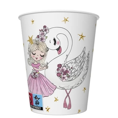 PM-KD01_038001 Papírpohár 8*250ml Ballerina hattyúval