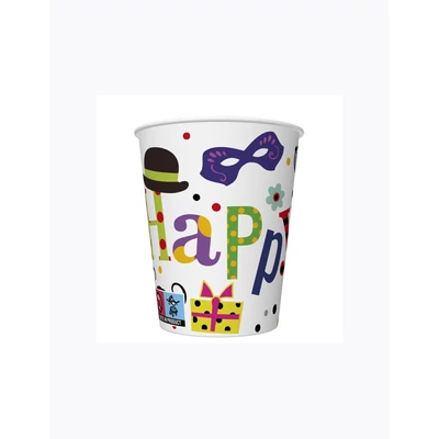 PM-KM01_044301 Papírpohár 8*250ml Funny Birthday