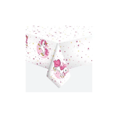 PM-OD01_030501 Papírterítő 120*180cm Rózsaszín szíves unikornis