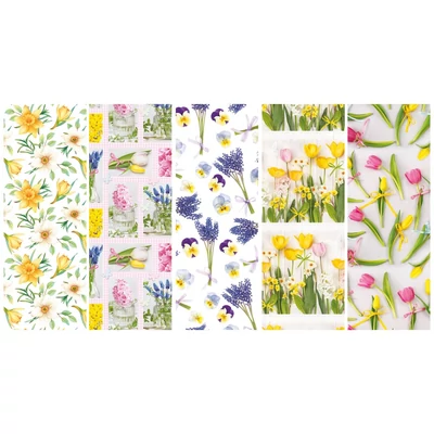 PM-P1_OG_199 Csomagolópapír 50db 99,5*68,5cm Pol-Mak (tavaszi virágok)