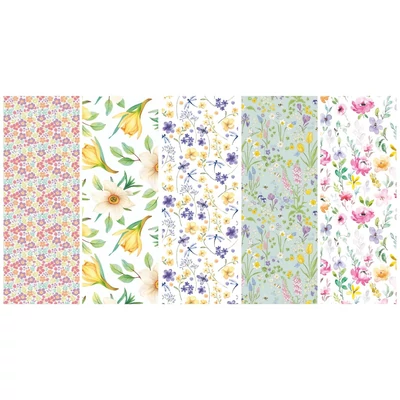 PM-P2_OG_34 Csomagolópapír 200*70cm Pol-Mak Virágos 50db