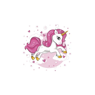 PM-SDOG_030501 Papírszalvéta mintás Daisy 33*33cm Rózsaszín szíves unikornis