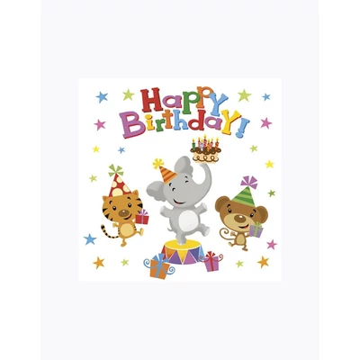 PM-SDOG_036601 Papírszalvéta mintás Daisy 33*33cm Happy Birthday állatos