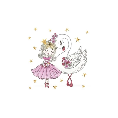 PM-SDOG_038001 Papírszalvéta mintás Daisy 33*33cm Ballerina hattyúval