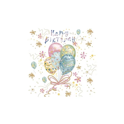 PM-SDOG_038501 Papírszalvéta mintás Daisy 33*33cm Happy Birthday lufis