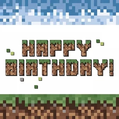 PM-SDOG_045201 Papírszalvéta mintás Daisy 33*33cm Happy Birthday Pixel Block