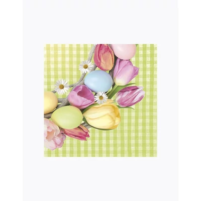 PM-SDWL_010001 Papírszalvéta mintás Daisy 33*33cm Húsvéti tulipánok tojással