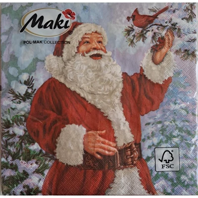 PM-SLGW_018901 Papírszalvéta mintás Maki 33*33cm Mikulás