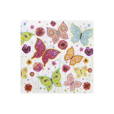 PM-SLOG_023601 Papírszalvéta mintás Maki 33*33cm Pillangók
