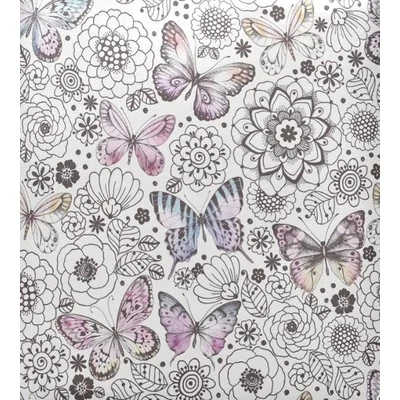 PM-SLOG_045501 Papírszalvéta mintás Maki 33*33cm Pillangók virágokkal