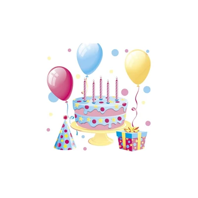 PM-SLOG_053101 Papírszalvéta mintás Maki 33*33cm Szülinapi tortás