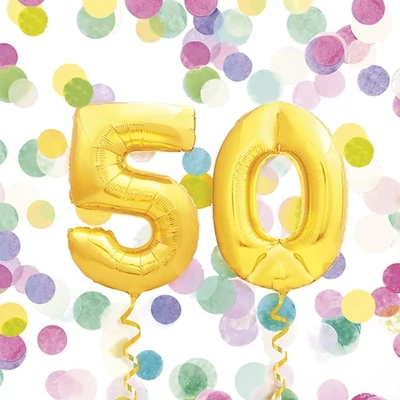 PM-SLOG_053201 Papírszalvéta mintás Maki 33*33cm 50.Szülinap