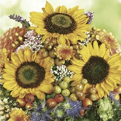 PM-SLOG_060401 Papírszalvéta mintás Maki 33*33cm Őszi csokor