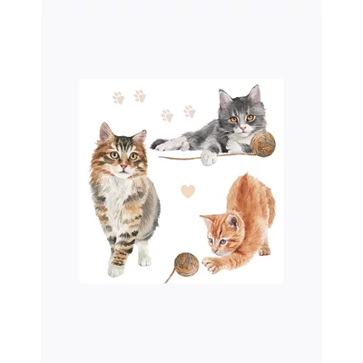 PM-SLOG_063801 Papírszalvéta mintás Maki 33*33cm Cicák