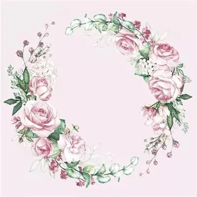 PM-SLSL_001001 Papírszalvéta mintás Maki 33*33cm Virág koszorú