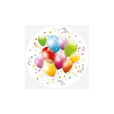 PM-TD02_010001 Papírtányér 22,7cm 8db Színes lufis
