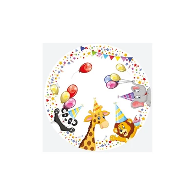 PM-TD02_012701 Papírtányér 22,7cm 8db Állati party