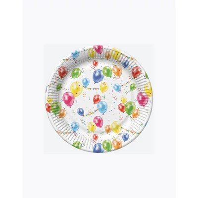 PM-TD02_026801 Papírtányér 22,7cm 8db Party Lufis