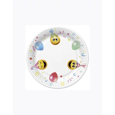 PM-TD02_037801 Papaírtányér 22,7cm 8db Smiles lufis