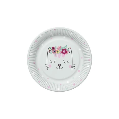 PM-TD02_037901 Papírtányér 22,7cm 8db Cicás